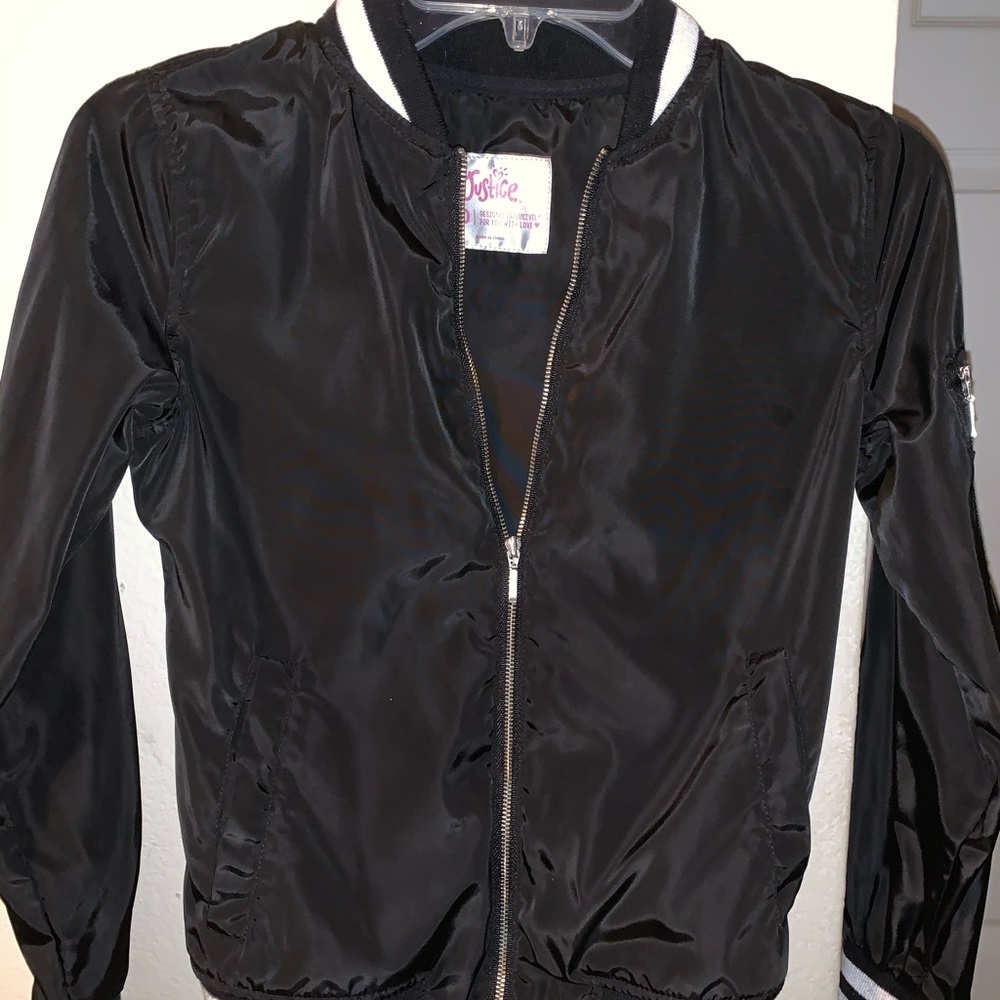 Justice Black Varsity Jacket